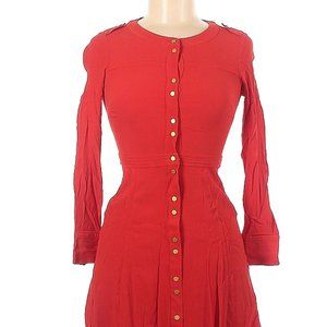 Boden Red Dress with Gold Buttons - Size 2p
